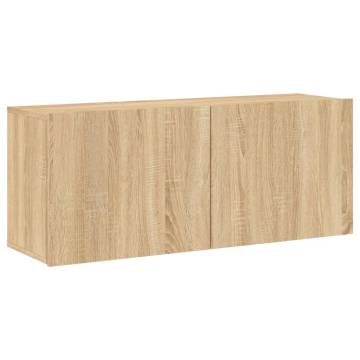 Stylish Wall-Mounted TV Cabinet in Sonoma Oak - 100x30x41 cm