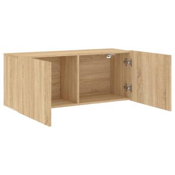 Stylish Wall-Mounted TV Cabinet in Sonoma Oak - 100x30x41 cm