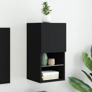 Stylish Black TV Cabinet with LED Lights | Hipomarket