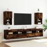 Stylish Smoked Oak TV Cabinets with LED Lights - 2 pcs