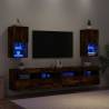 Stylish Smoked Oak TV Cabinets with LED Lights - 2 pcs