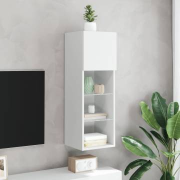 Stylish TV Cabinet with LED Lights - White 90 cm | HipoMarket