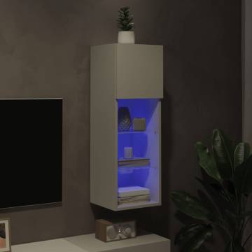 Stylish TV Cabinet with LED Lights - White 90 cm | HipoMarket