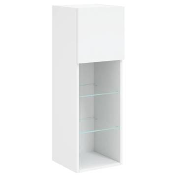 Stylish TV Cabinet with LED Lights - White 90 cm | HipoMarket