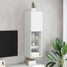 Stylish White TV Cabinet with LED Lights - 30.5x30x102 cm