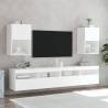 Stylish White TV Cabinet with LED Lights - 40.5x30x60 cm