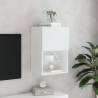 Stylish White TV Cabinet with LED Lights - 40.5x30x60 cm