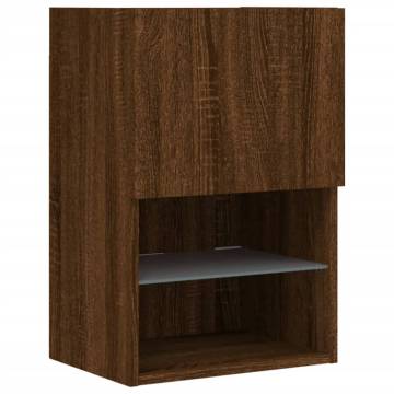 Stylish TV Cabinet with LED Lights - Brown Oak 40.5x30x60 cm