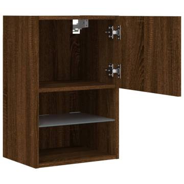 Stylish TV Cabinet with LED Lights - Brown Oak 40.5x30x60 cm