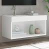 TV Cabinet with LED Lights White 60x30x30 cm Colour white Quantity in Package 1 Width 60 cm 