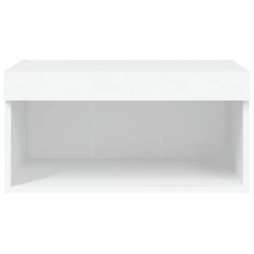 Stylish TV Cabinet with LED Lights - White 60x30x30 cm