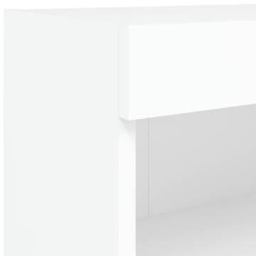 Stylish TV Cabinet with LED Lights - White 60x30x30 cm