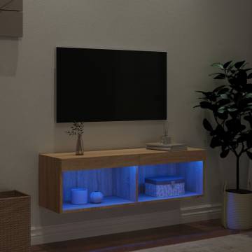 Stylish TV Cabinet with LED Lights - Sonoma Oak