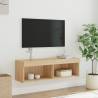 Stylish TV Cabinet with LED Lights - Sonoma Oak