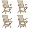 Folding Garden Chairs 4 pcs - Grey Teak - Durable & Stylish