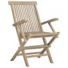 Folding Garden Chairs 4 pcs - Grey Teak - Durable & Stylish