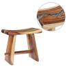 Stool Solid Suar Wood and Polyresin - Timeless Home Decor