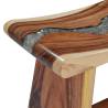 Stool Solid Suar Wood and Polyresin - Timeless Home Decor