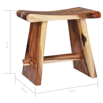 Stool Solid Suar Wood and Polyresin - Timeless Home Decor