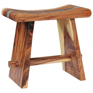 Stool Solid Suar Wood and Polyresin - Timeless Home Decor