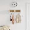 Stylish Scandinavian Wall-Mounted Coat Rack - White & Rattan