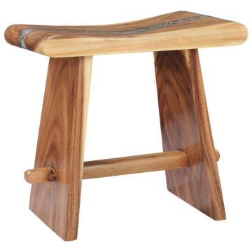 Stool Solid Suar Wood and Polyresin - Timeless Home Decor