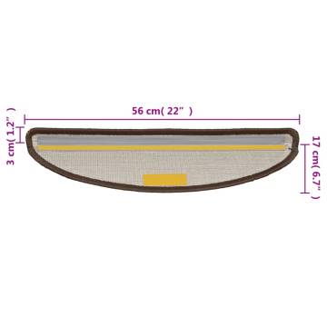 Stair Mats Set of 10 - 56x17 cm - Brown Non-Slip Mats