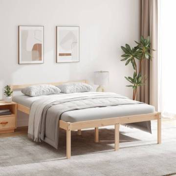 Double Bed Frame 135x190 cm | Solid Pine Wood - HipoMarket