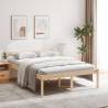 Bed Frame 135x190 cm Double Solid Wood Pine Colour natural Size 4ft6 double 