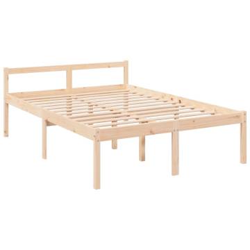 Double Bed Frame 135x190 cm | Solid Pine Wood - HipoMarket