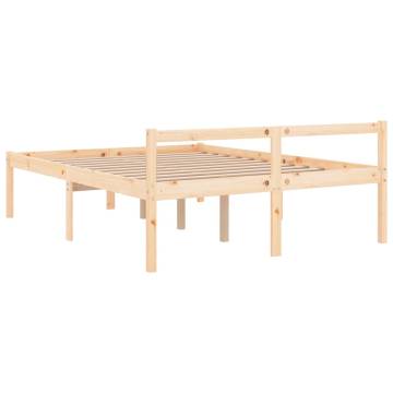 Double Bed Frame 135x190 cm | Solid Pine Wood - HipoMarket