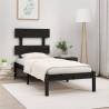 Bed Frame Black Solid Wood 90x190 cm Single Colour black Size 90 x 190 cm 