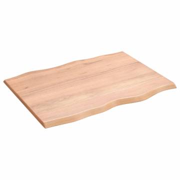 Light Brown Oak Live Edge Table Top | 80x60 cm - Hipo Market