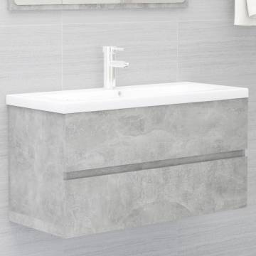 Concrete Grey Sink Cabinet - 90x38.5x45 cm | Hipo Market