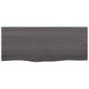 Dark Brown Bathroom Countertop - Solid Oak Wood 100x40 cm