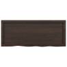 Dark Brown Bathroom Countertop - Solid Oak Wood 100x40 cm