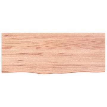 Light Brown Bathroom Countertop - Solid Oak, 100x40cm