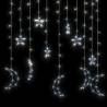 Star & Moon Fairy Lights with Remote Control - 138 LED Cold White