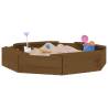 Honey Brown Octagon Sandbox with Seats - Solid Pine Wood