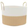 Stylish Storage Basket Beige & White - Ø51x33 cm Cotton