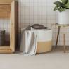 Stylish Storage Basket Beige & White - Ø51x33 cm Cotton