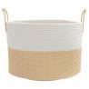 Stylish Storage Basket Beige & White - Ø51x33 cm Cotton