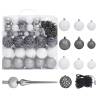 210 cm Pre-lit Artificial Christmas Tree with Ball Set - White