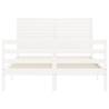 Bed Frame with Headboard White 120x200 cm - Solid Wood