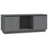 Stylish Grey TV Cabinet - Solid Pine Wood - 110.5x35x44 cm