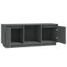 Stylish Grey TV Cabinet - Solid Pine Wood - 110.5x35x44 cm