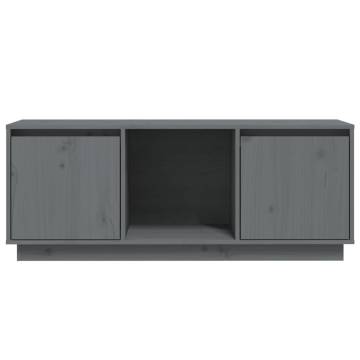 Stylish Grey TV Cabinet - Solid Pine Wood - 110.5x35x44 cm