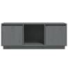 Stylish Grey TV Cabinet - Solid Pine Wood - 110.5x35x44 cm