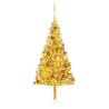 Artificial Pre-lit Christmas Tree with Ball Set Gold 240 cm PET Colour gold and rose Size 240 x 120 cm Quantity in Package 1 Number of Branch Tips 