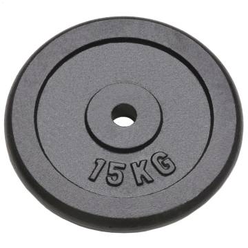 Weight Plates 2 pcs 2x15 kg Cast Iron - Durable & Versatile